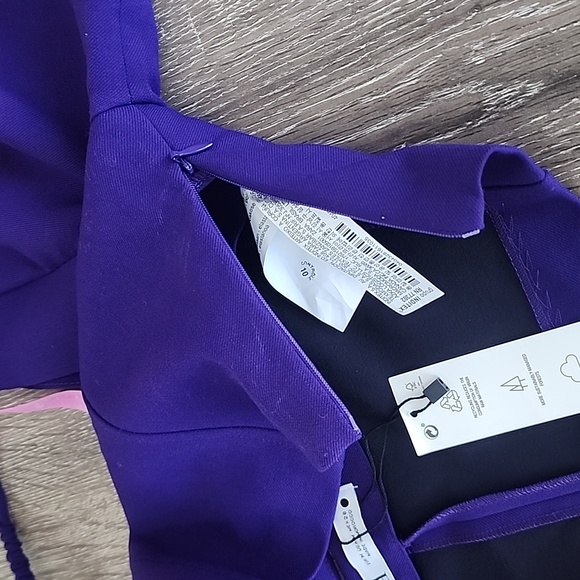 NEW! ZARA Long Sleeve Cropped Open Back Square Neck Bustier Style Top Purple - Picture 8 of 11